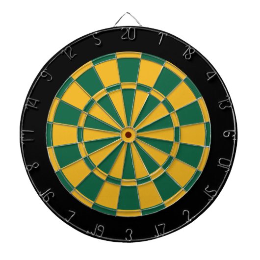 Dart Board: Goud, donkergroen en zwart Dartbord (Voorkant)