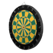 Dart Board: Goud, donkergroen en zwart Dartbord (Voorkant Rechts)