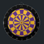Dart Board: Goud, Paars en zwart Dartbord<br><div class="desc">Game met gouden,  Paarse en zwarte kleurige dartplaat,  inclusief 6 messing harten</div>
