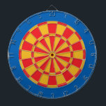 Dart Board: goud, rood en blauw Dartbord<br><div class="desc">Game met gouden,  rode en blauwe kleuren voor kunstdarm,  inclusief 6 messenmakertjes</div>