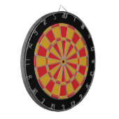 Dart Board: goud, rood en zwart Dartbord (Voorkant Links)
