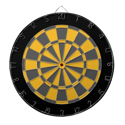 Dart Board: Goud, steenkoolgrijs en zwart Dartbord (Voorkant)