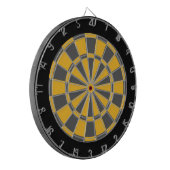 Dart Board: Goud, steenkoolgrijs en zwart Dartbord (Voorkant Links)