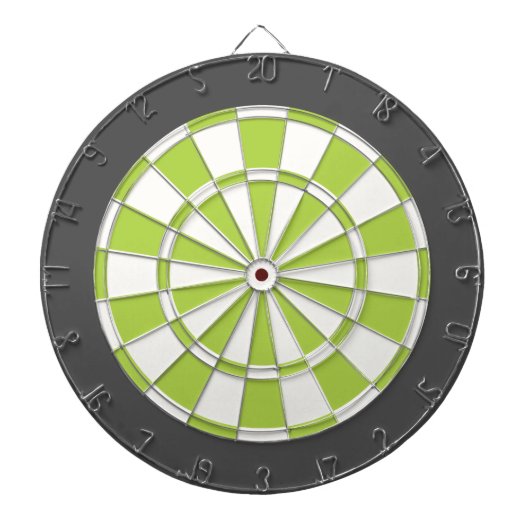 Dart Board: Grijs wit, Limoen en houtskool Dartbord (Voorkant)