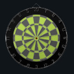 Dart Board: Kalksteengroen, steenkoolgrijs en zwar Dartbord<br><div class="desc">Linggroen,  houtskool grijs en zwart gekleurd kunstbordspel met 6 messenmakertjes</div>