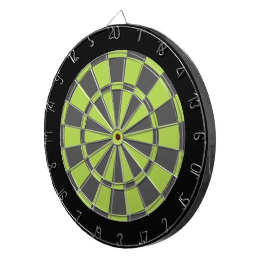 Dart Board: Kalksteengroen, steenkoolgrijs en zwar Dartbord (Voorkant Rechts)