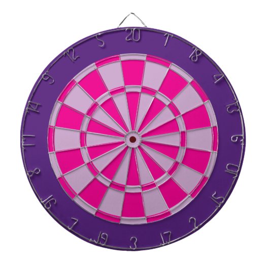 Dart Board: Licht Paars, roze en donker Paars Dartbord (Voorkant)