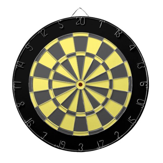 Dart Board: Lichtgeel, koolgrijs en zwart Dartbord (Voorkant)