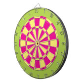 Dart Board: lichtgeel, roze en langgroen Dartbord (Voorkant Rechts)