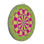Dart Board: lichtgeel, roze en langgroen Dartbord (Voorkant Links)