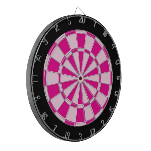 Dart Board: lichtroze, donkerroze en zwart Dartbord (Voorkant Links)