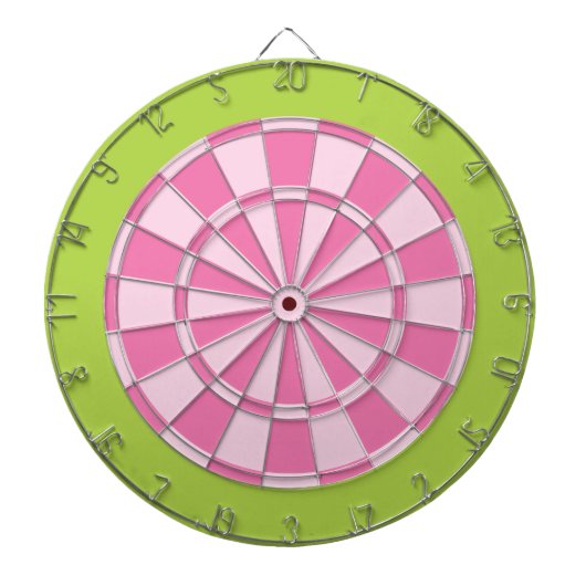 Dart Board: Lichtroze en kalkgroen Dartbord (Voorkant)
