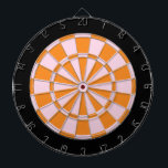 Dart Board: Lichtroze, Oranje en zwart Dartbord<br><div class="desc">Licht roze,  Oranje en zwart gekleurd kunstbordspel met 6 messenmakertjes</div>