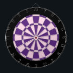 Dart Board: lichtroze, Paars en zwart Dartbord<br><div class="desc">Licht roze,  Paarse en zwarte dart-bordspel met 6 messing harten</div>