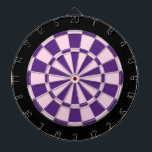 Dart Board: lichtroze, Paars en zwart Dartbord<br><div class="desc">Licht roze,  Paarse en zwarte dart-bordspel met 6 messing harten</div>