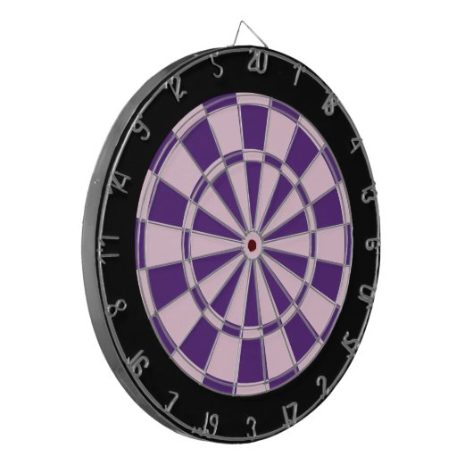 Dart Board: lichtroze, Paars en zwart Dartbord (Voorkant Links)