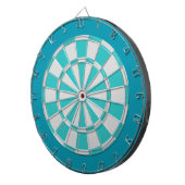 Dart Board: Light Silver, Turquoise en Blauwgroen Dartbord (Voorkant Rechts)