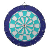 Dart Board: Light Silver, Turquoise en Navy Dartbord (Voorkant)