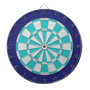 Dart Board: Light Silver, Turquoise en Navy Dartbord