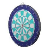 Dart Board: Light Silver, Turquoise en Navy Dartbord (Voorkant Rechts)