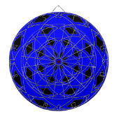 Dart Board met blauw zwart Abstract Design Dartbord (Voorkant)
