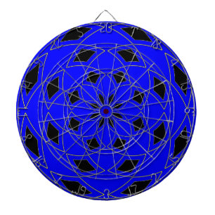 Dart Board met blauw zwart Abstract Design Dartbord