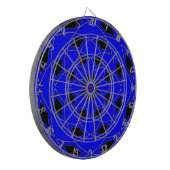 Dart Board met blauw zwart Abstract Design Dartbord (Voorkant Links)