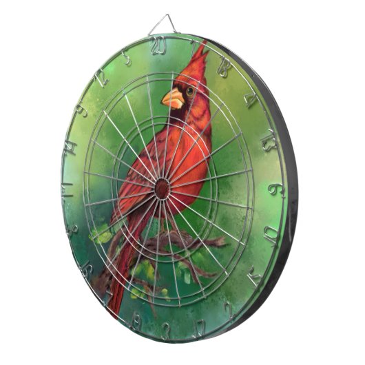 Dart Board met noordelijke rode kardinale vogel Dartbord (Voorkant Rechts)