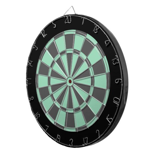 Dart Board: Mint Green, Charcoal Grey en Black Dartbord (Voorkant Rechts)