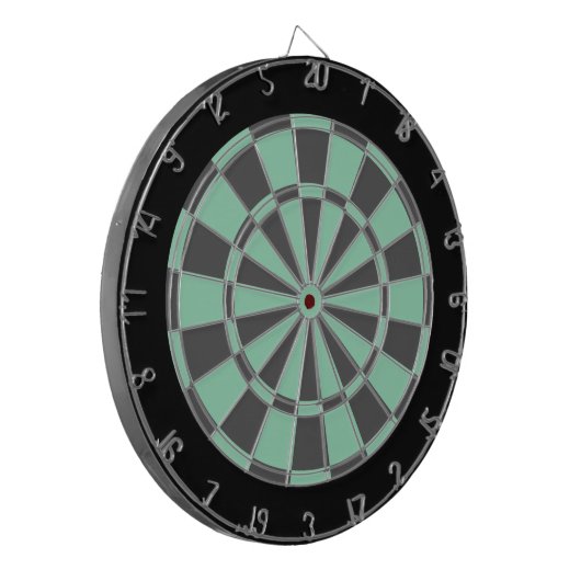 Dart Board: Mint Green, Charcoal Grey en Black Dartbord (Voorkant Links)