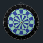 Dart Board: Mint Green, Royal Blue en Black Dartbord<br><div class="desc">Mint Green,  Royal Blue en Black Colored Dart Board Game,  inclusief 6 Brass Darts</div>