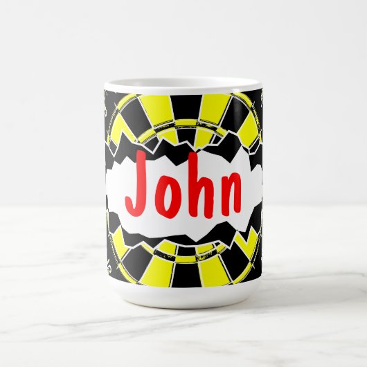 Dart board mok koffie met persoonlijke naam (Center)