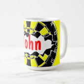 Dart board mok koffie met persoonlijke naam (Voorkant rechts)
