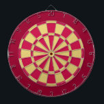 Dart Board: Old Gold, Crimson en Maroon Dartbord<br><div class="desc">Het oude goud,  de Crimson,  en het maroon kleurige spel van de Dart raad met inbegrip van 6 messenmakerijen</div>