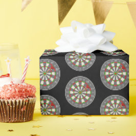 Dart Board op zwart Cadeaupapier