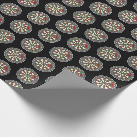 Dart Board op zwart Cadeaupapier (Hoek)
