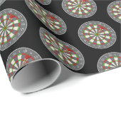 Dart Board op zwart Cadeaupapier (Rol Hoek)