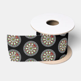 Dart Board op zwart Satijnen Lint