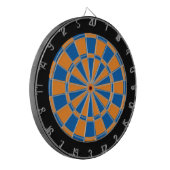 Dart Board: Oranje, blauw en zwart Dartbord (Voorkant Links)