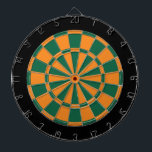 Dart Board: Oranje, donkergroen en zwart Dartbord<br><div class="desc">Oranje,  donkergroen en zwart-gekleurd dart-spel met 6 messing harten</div>