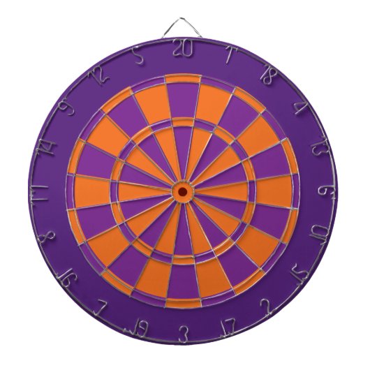 Dart Board: Oranje, Paars en donker Paars Dartbord (Voorkant)