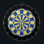 Dart Board: oud goud, blauw en zwart Dartbord<br><div class="desc">Het oude gouden,  blauwe en zwarte dartbordspel met 6 messenmakertjes</div>
