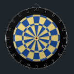 Dart Board: oud goud, blauw en zwart Dartbord<br><div class="desc">Het oude gouden, blauwe en zwarte dartbordspel met 6 messenmakertjes</div>