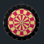 Dart Board: oud goud, Crimson en zwart Dartbord<br><div class="desc">Het oude goud,  de Crimson,  en het zwarte kleurenspel van de Dart met inbegrip van 6 messenmakerijen</div>