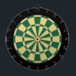 Dart Board: Oud goud, donkergroen en zwart Dartbord<br><div class="desc">Het oude gouden,  donkergroene en zwarte dkleurige dartbordspel met 6 messenmakertjes</div>