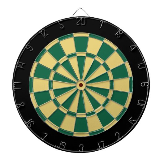 Dart Board: Oud goud, donkergroen en zwart Dartbord (Voorkant)