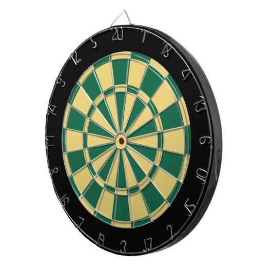 Dart Board: Oud goud, donkergroen en zwart Dartbord (Voorkant Rechts)