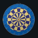 Dart Board: oud goud, marine en blauw Dartbord<br><div class="desc">Het oude goud,  de marine,  en het blauwe gekleurde spel van de Dart raad met inbegrip van 6 messenmakerijen</div>