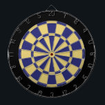 Dart Board: oud goud, marineblauw en zwart Dartbord<br><div class="desc">Oude gouden, marineblauw en zwart gekleurd kleerplaatje, inclusief 6 messenmakertjes</div>