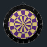 Dart Board: Oud goud, Paars en zwart Dartbord<br><div class="desc">Game van het oude Paarse,  zwarte dartbord,  met 6 messenmakertjes</div>